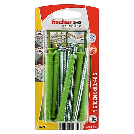 Fischer  Spijkerpluggen N Green 8 x 80/40 S K NV
