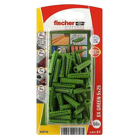 Fischer  Pluggen SX Green 5 x 25 K NV