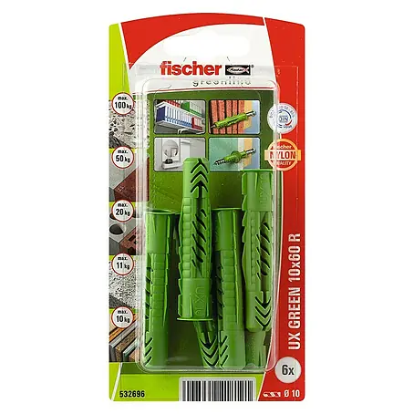 Fischer  Universeelpluggen UX Green 10 x 60 R K NV