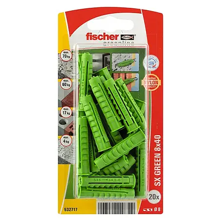 Fischer  Pluggen SX Green 8 x 40 K NV