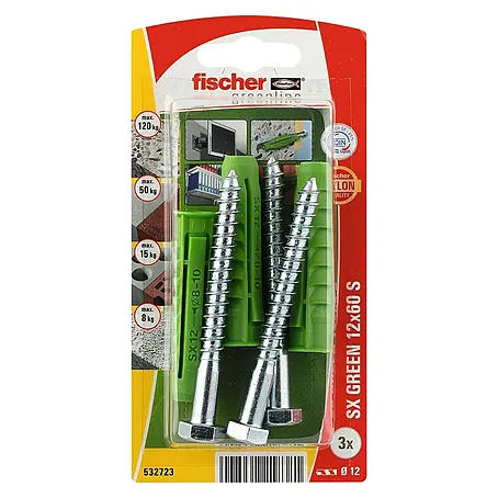 Fischer  Pluggen SX Green 12 x 60 S K NV