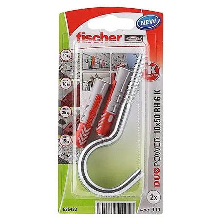 Fischer  Pluggen DuoPower 10x50 met grote haak K