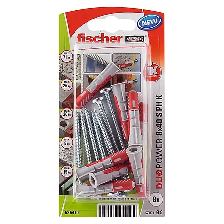 Fischer  Pluggen DuoPower 8x40 met bolkopschroef K