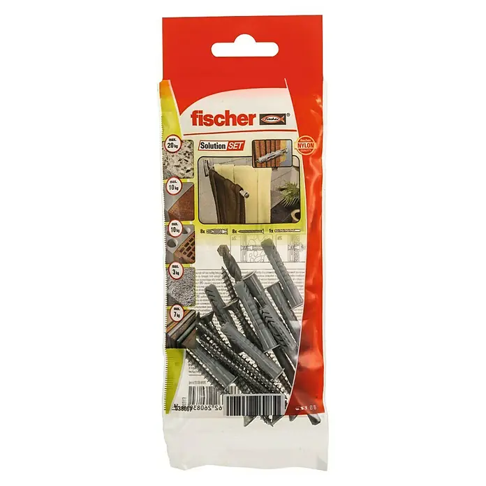 Fischer Bevestigingsset Set Bath accessoires B NV - Materiaal plug: Nylon, Diameter boorgat: 6 mm - Bovenaanzicht