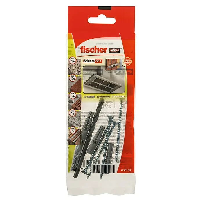 Fischer Bevestigingsset Set Kitchen fix B NV - Materiaal plug: Nylon, Diameter boorgat: 6 mm - Bovenaanzicht
