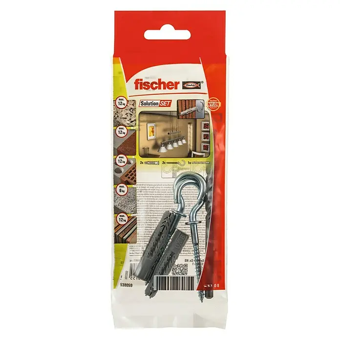 Fischer Bevestigingsset Set Indoor lights B NV - Materiaal plug: Nylon, Diameter boorgat: 8 mm - Bovenaanzicht