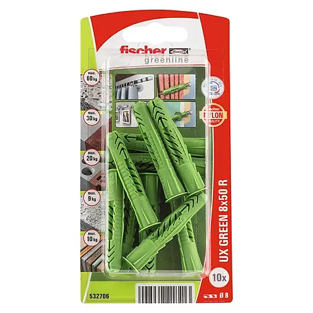Fischer  Universeelpluggen UX Green 8 x 50 R K NV