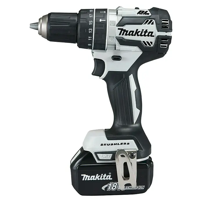 Makita Akku-Schlagbohrschrauber DHP484RGJW - 18 V, 2 Akkus, 6 Ah - Linke Seitenansicht