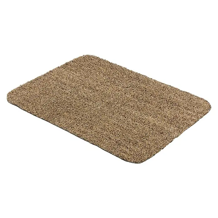 Astra Fußmatte Entra Saugaktiv - Uni, Beige, 75 x 130 cm, Material Nutzschicht: 100 % Baumwolle - Diagonale Ansicht