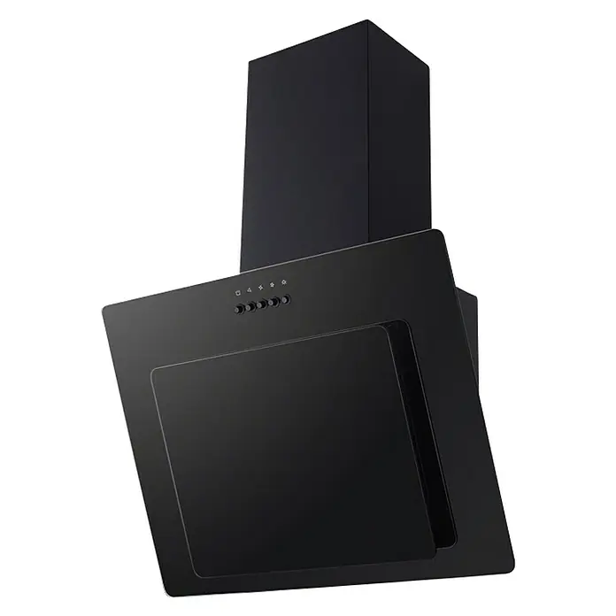Respekta Schräghaube CH 21060 SB - Breite: 59,5 cm, Max. Luftleistung: 339,2 m³/h im Normalbetrieb, Schwarz - Diagonale Ansicht