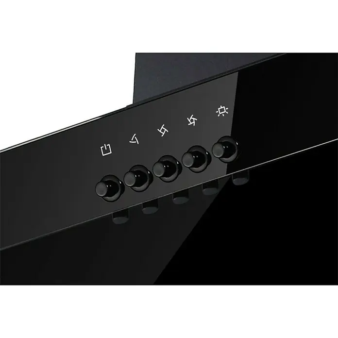 Respekta Schräghaube CH 21060 SB - Breite: 59,5 cm, Max. Luftleistung: 339,2 m³/h im Normalbetrieb, Schwarz - Detailaufnahme