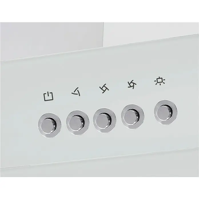 Respekta Schräghaube CH 21060 WB - Breite: 59,5 cm, Max. Luftleistung: 339,2 m³/h im Normalbetrieb, Weiß - Detailaufnahme