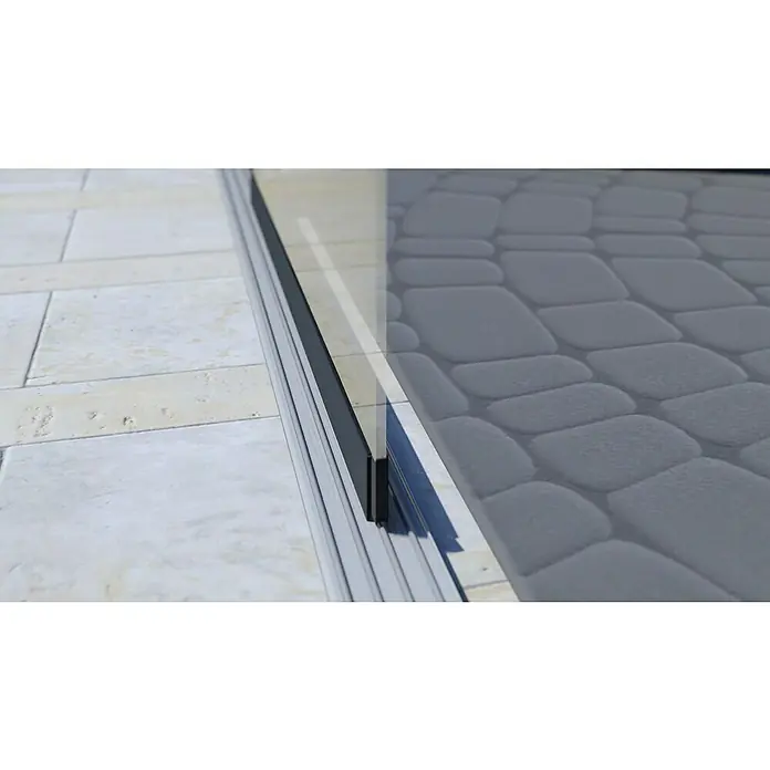 Nadstrešnica za terasu EASYGSW - D x D: 400 cm x 300 cm, Polikarbonat, Antracit siva, Opal - Detaljan prikaz
