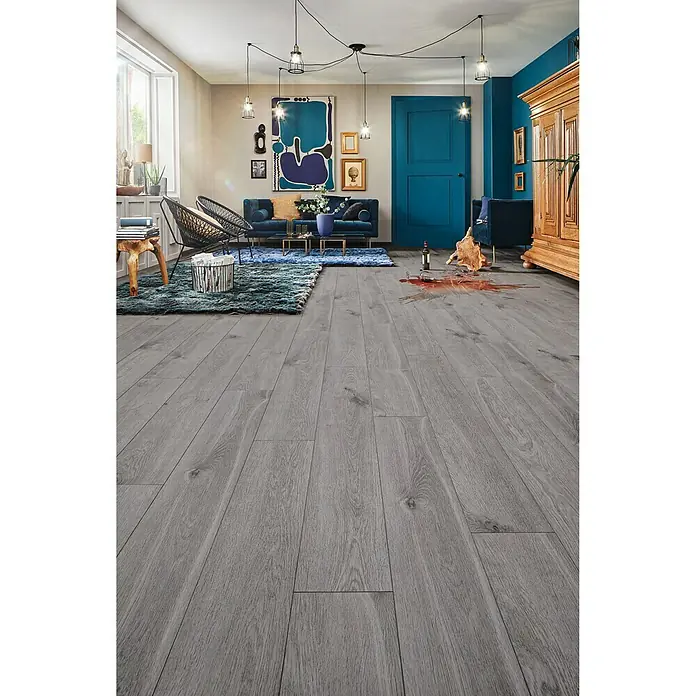 LOGOCLIC Aquaprotect Laminat Moonlight Oak - 1.285 x 192 x 8 mm, Landhausdiele - Stimmungsaufnahme