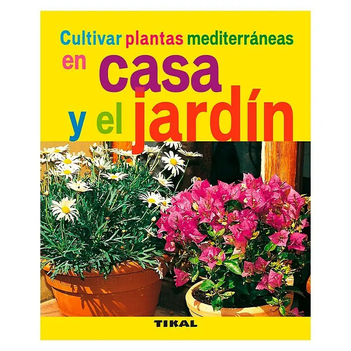 Libro de jardinería Cultivar plantas mediterráneas en casa y el jardín - Número de páginas: 80 - Vista frontal