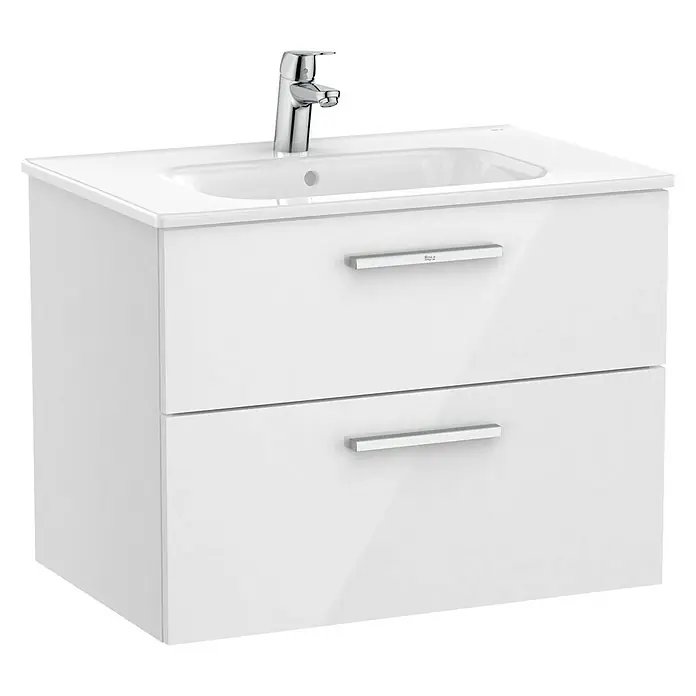 Roca Conjunto de mueble de baño Victoria - 70 cm, 2 piezas, Blanco - Vista angular