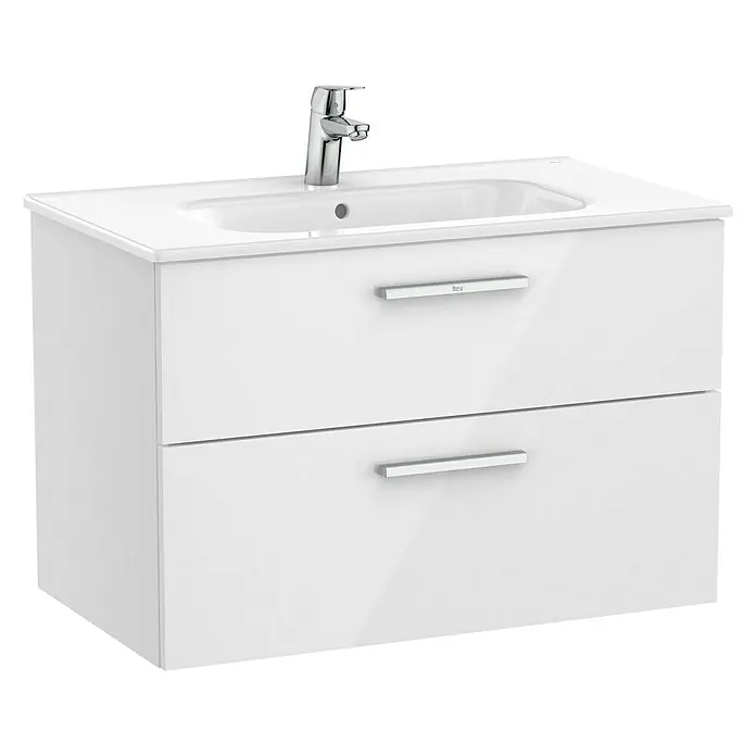Roca Conjunto de mueble de baño Victoria - 80 cm, 2 piezas, Blanco - Vista angular