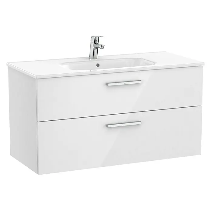 Roca Conjunto de mueble de baño Victoria - 100 cm, 2 piezas, Blanco - Vista angular