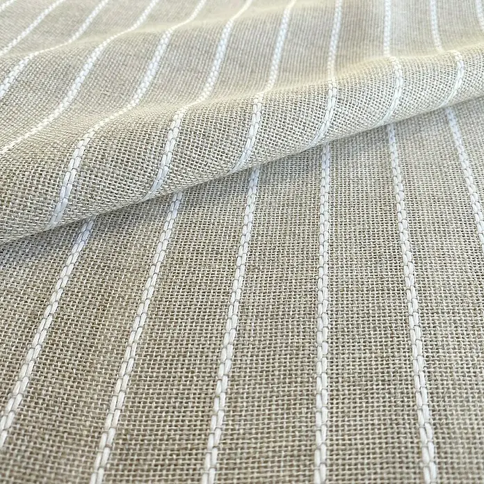 Visillo para ventana Boko - 140 x 270 cm, 63% Poliéster 37% Lino, Crudo - Primer plano