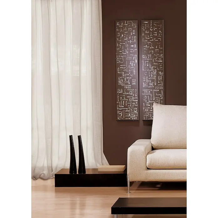 Visillo para ventana Susu - 140 x 270 cm, 65% Poliéster 35% Lino, Blanco - Foto ambiente