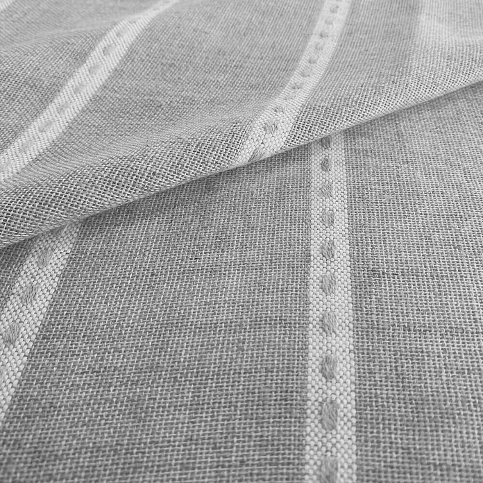 Visillo para ventana Susu - 140 x 270 cm, 65% Poliéster 35% Lino, Gris - Primer plano