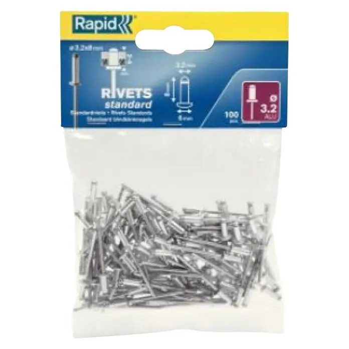 Rapid Remache - Diámetro de remache: 3,2 mm, Longitud de remache: 8 mm, 1 ud. - Vista frontal