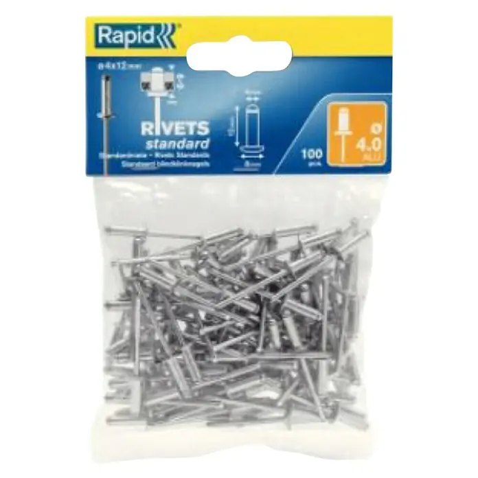 Rapid Remache - Diámetro de remache: 4 mm, Longitud de remache: 18 mm, 1 ud. - Vista frontal