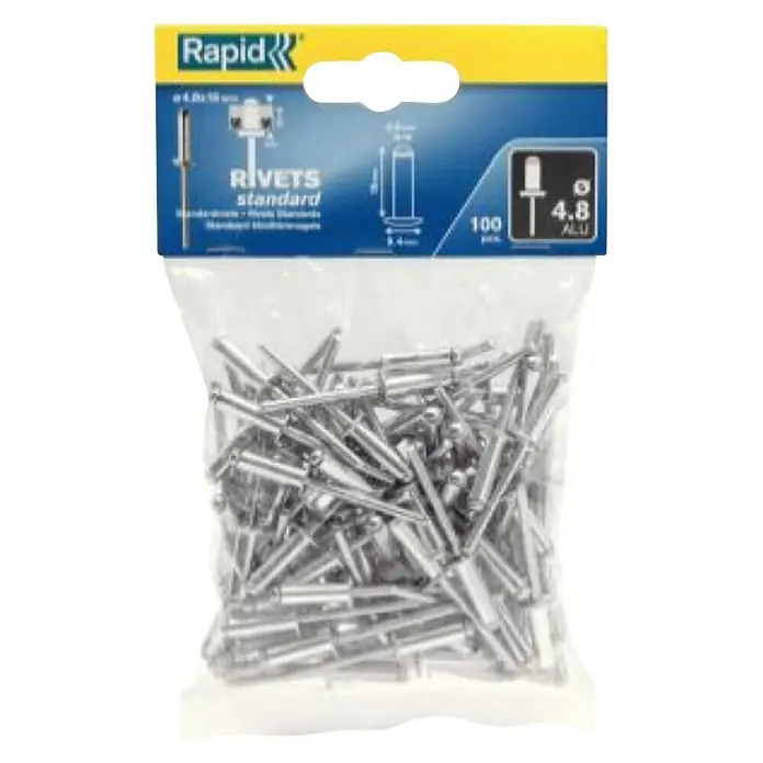 Rapid Remache - Diámetro de remache: 4,8 mm, Longitud de remache: 25 mm, 1 ud. - Vista frontal