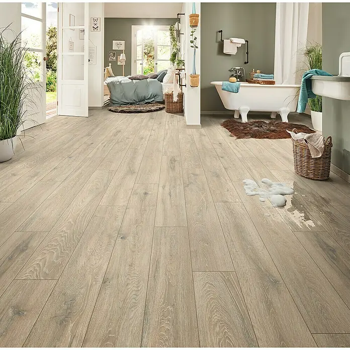 LOGOCLIC Aquaprotect Laminat - 1.285 x 192 x 8 mm, Rustikalni pod - Živopisni prikaz