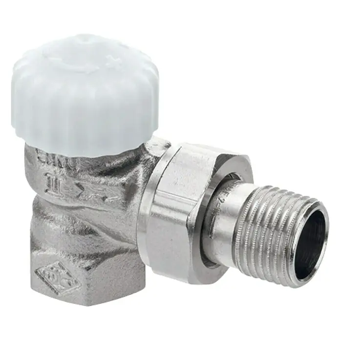 Heimeier Thermostat-Ventilunterteil V-exact II - ⅜″, Eck - Diagonale Ansicht