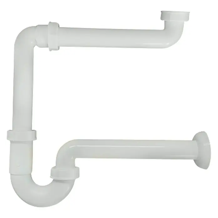 Waschtisch-Siphon - 1¼″, Weiß, Kunststoff - Rechte Seitenansicht