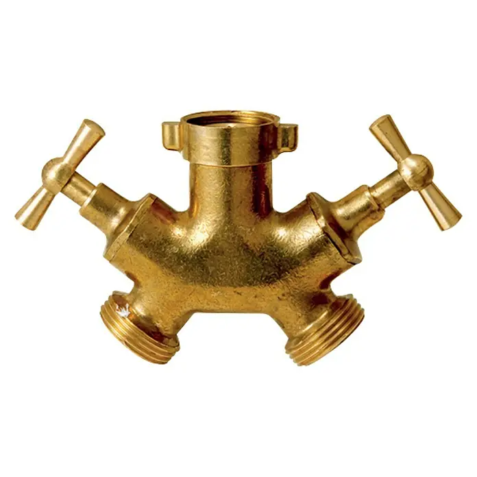 2-Wege-Verteiler - ¾″, Messing - Vorderansicht