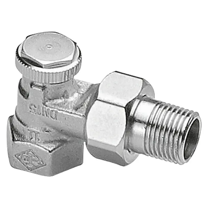 Heimeier Thermostat-Ventilunterteil Regutec - ½″, Eck - Diagonale Ansicht