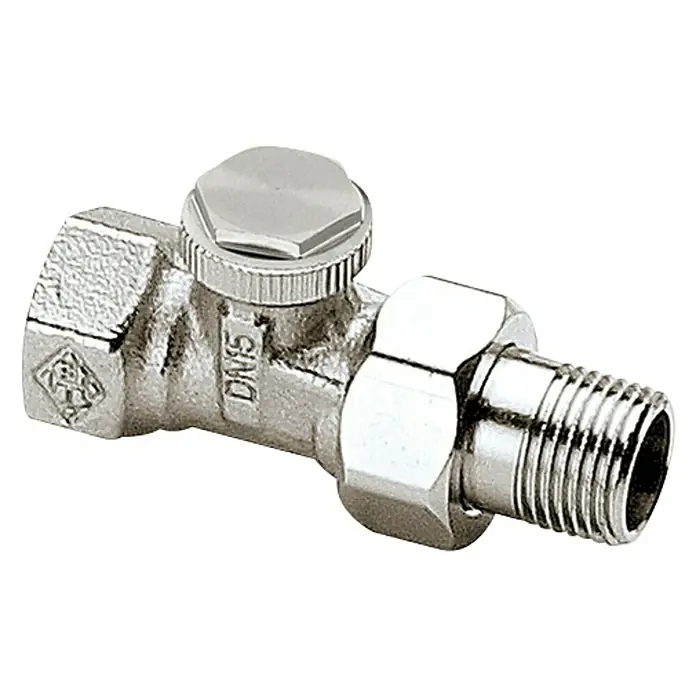 Heimeier Thermostat-Ventilunterteil Regutec - ½″, Durchgang - Diagonale Ansicht
