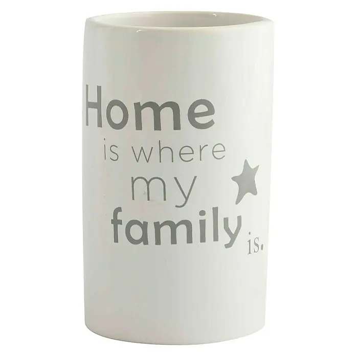 MSV Home Vaso de encimera - Cerámica, Blanco - Vista frontal