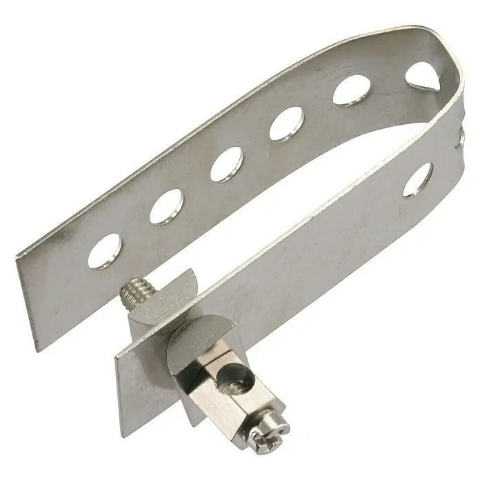 Q-Link Bandaardklem 8-gaats - Metaal, 25 x 170 mm - Diagonaal zicht