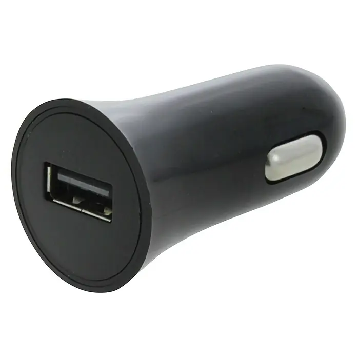 Q-Link USB-autolader 1 poort - Kunststof, Zwart - Diagonaal zicht