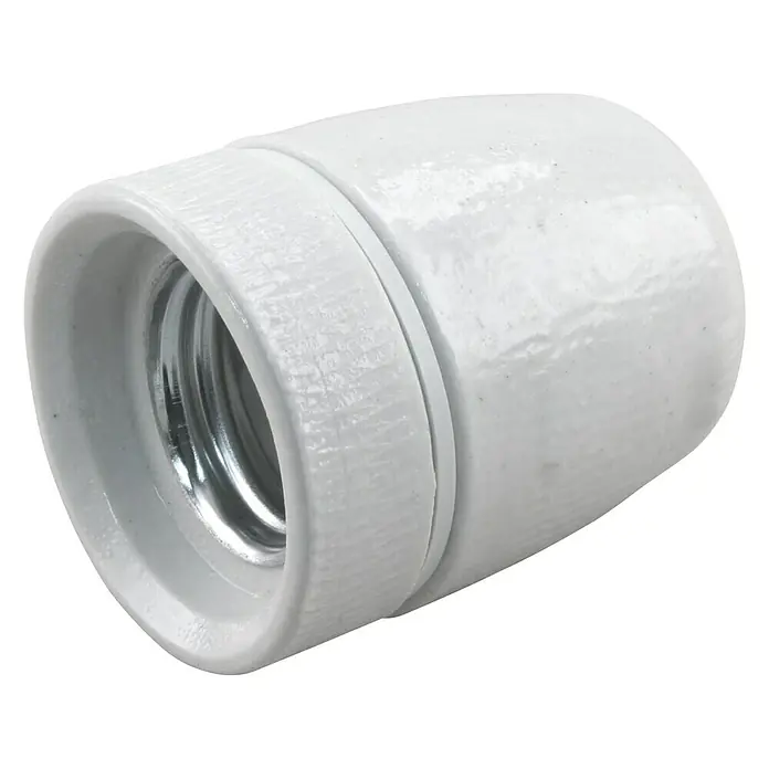 Q-Link Lampfitting wit E27 - Hittebestendig, Wit - Diagonaal zicht