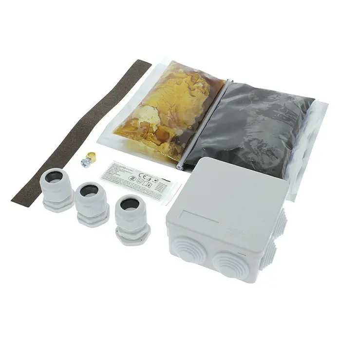 Q-Link Aftakdoos voor vochtige ruimtes - IP68, 9 mm - 17 mm - Diagonaal zicht