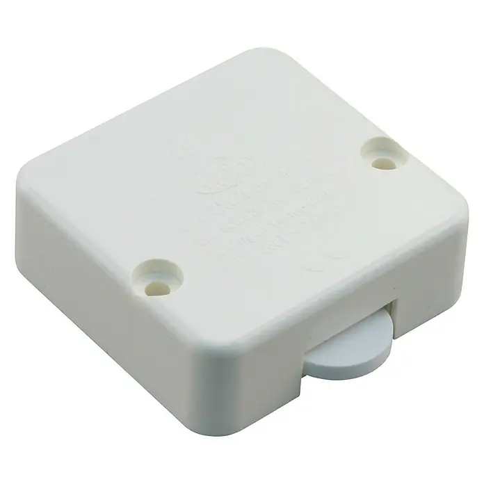Q-Link Kastschakelaar voor inbouw wit - 58 x 54 x 18 mm, Wit - Diagonaal zicht