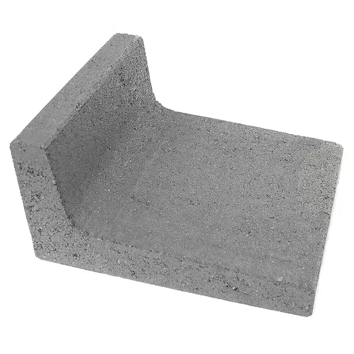 Mähstein Mähroboter L-Randstein - Grau, 24,5 x 29 x 15 cm, Beton - Diagonale Ansicht