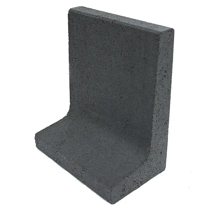 Mähstein Mähroboter L-Randstein - Anthrazit, 24,5 x 29 x 15 cm, Beton - Diagonale Ansicht
