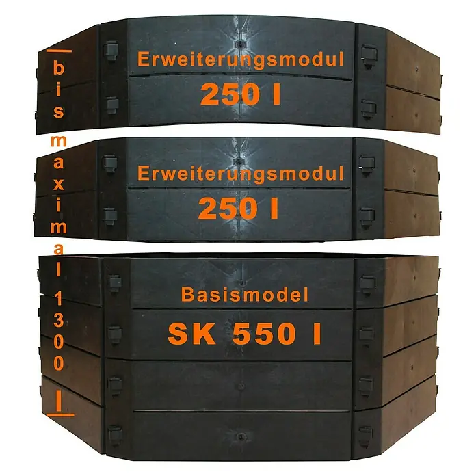 KHW Komposter-Anbauteil SKA 250 Liter - Passend für: KHW Schnellkomposter SK 550 - Vorderansicht