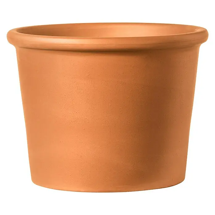 Deroma Pflanztopf Bordato - Außenmaß (Ø x H): 14 x 11 cm, Naturmaterialien, Terrakotta - Vorderansicht