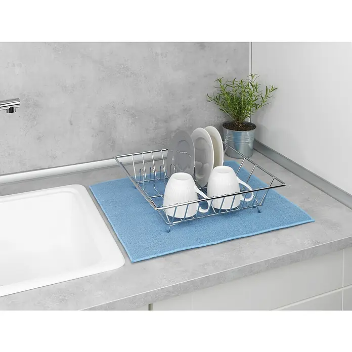 Wenko Escurreplatos Miko - Azul - Producto en uso