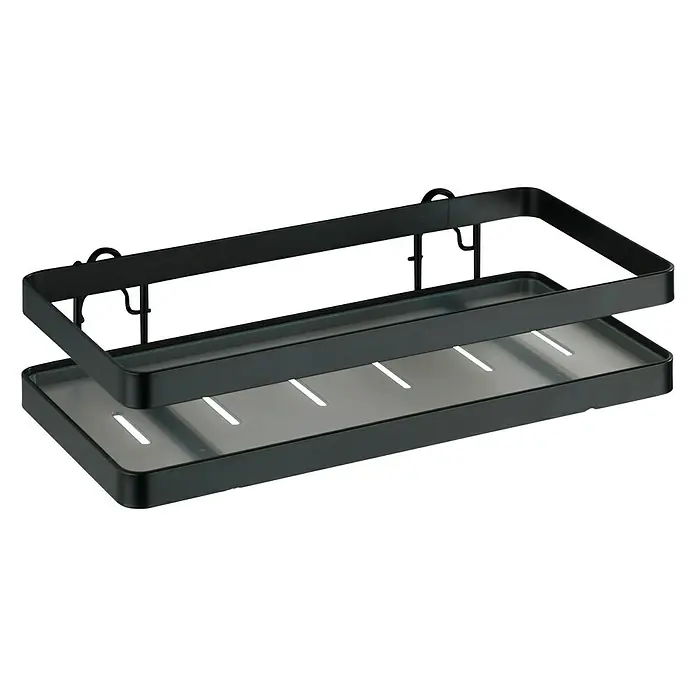 Wenko Estante universal Gala - L x An x Al: 12 x 25 x 6 cm, Metal, Negro - Vista angular