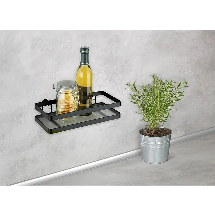 Wenko Estante universal Gala - L x An x Al: 12 x 25 x 6 cm, Metal, Negro - Producto en uso