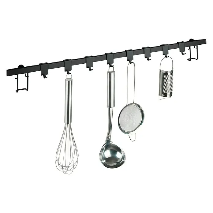 Wenko Barra para cocina Gala - Largo: 60 cm, Negro - Producto en uso