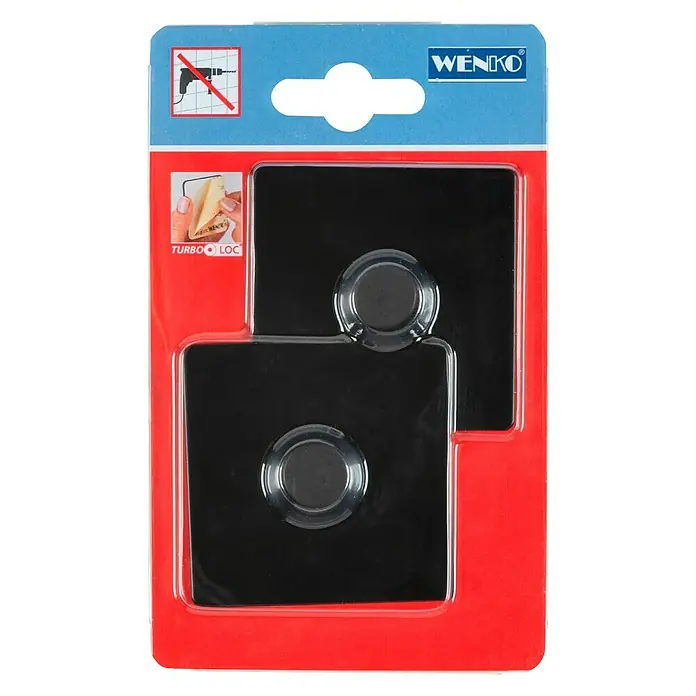 Wenko Kit de fijación Turbo-Loc - Metal, 2 uds., Específico para: Serie de accesorios Gala de Wenko - Vista frontal