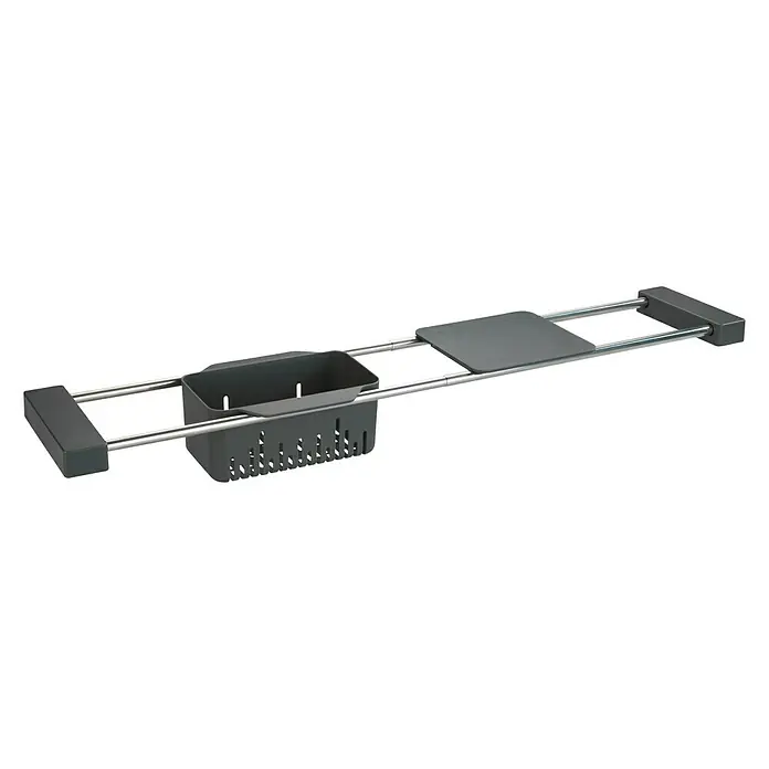 Wenko Organizador asistente para fregadero Cami - L x An x Al: 14 x 43,5 x 8 cm, Gris - Vista angular